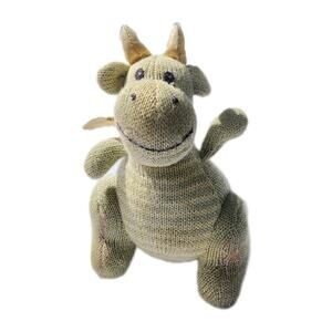 Mon Ami Dax Dragon Green Knit Rattle Gold Wings 6” Stuffed Animal Plush Baby